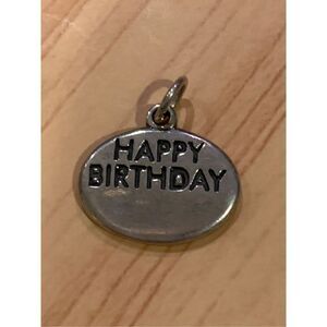 925 Happy Birthday Medallion Sterling Silver Jewelry Charm